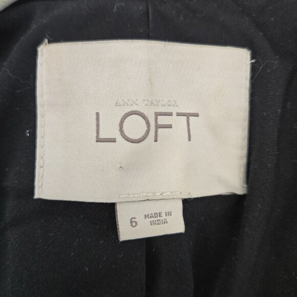 Loft Black Open Blazer Jacket Size 6 - Picture 3 of 6